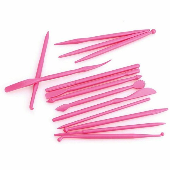 14Pcs Fondant Cake Modeling Tools Pink 5" L - Picture 3 of 3